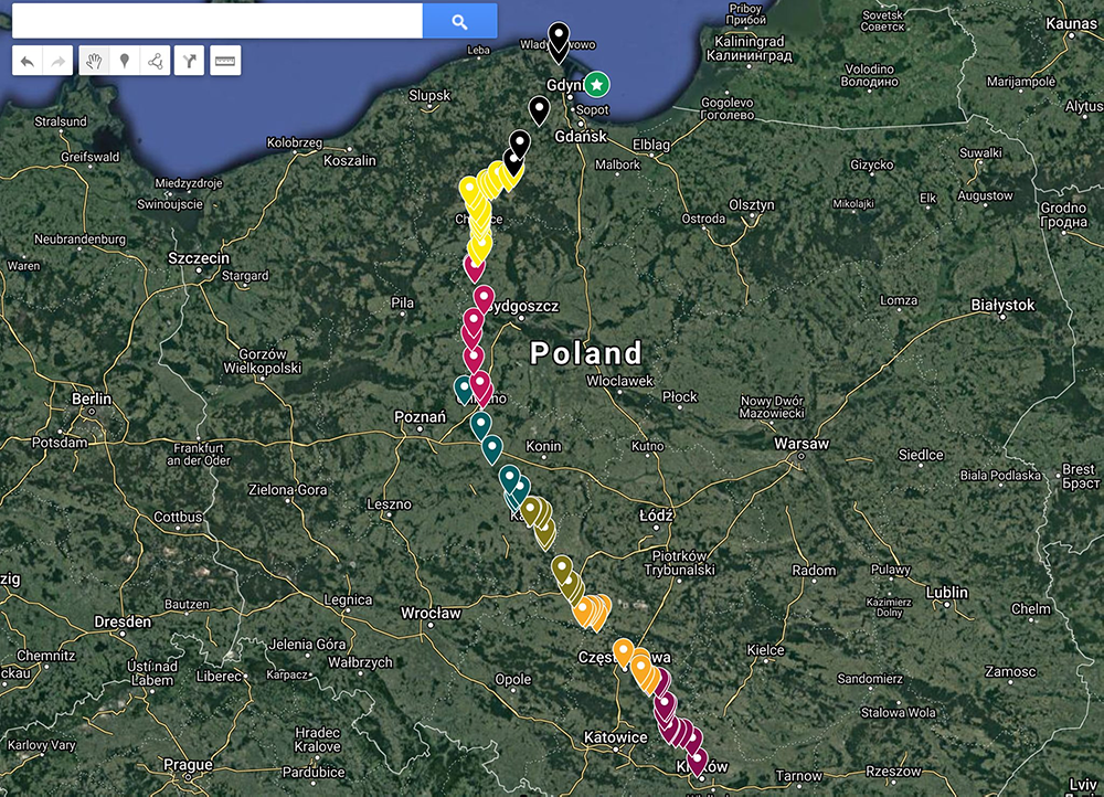 Mapa planowanego przejazdu